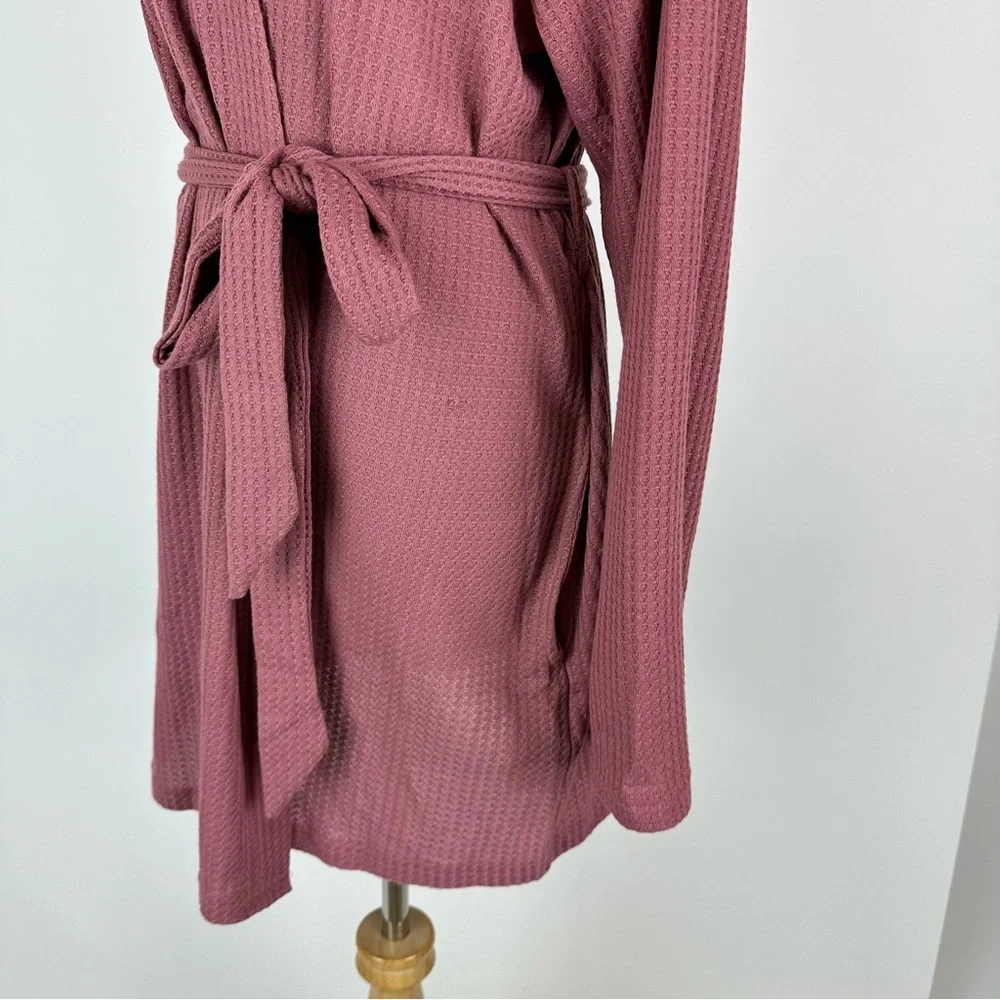 Alexander Del Rossa Mauve Short Waffle Texture Robe Size XL - Picture 8 of 10